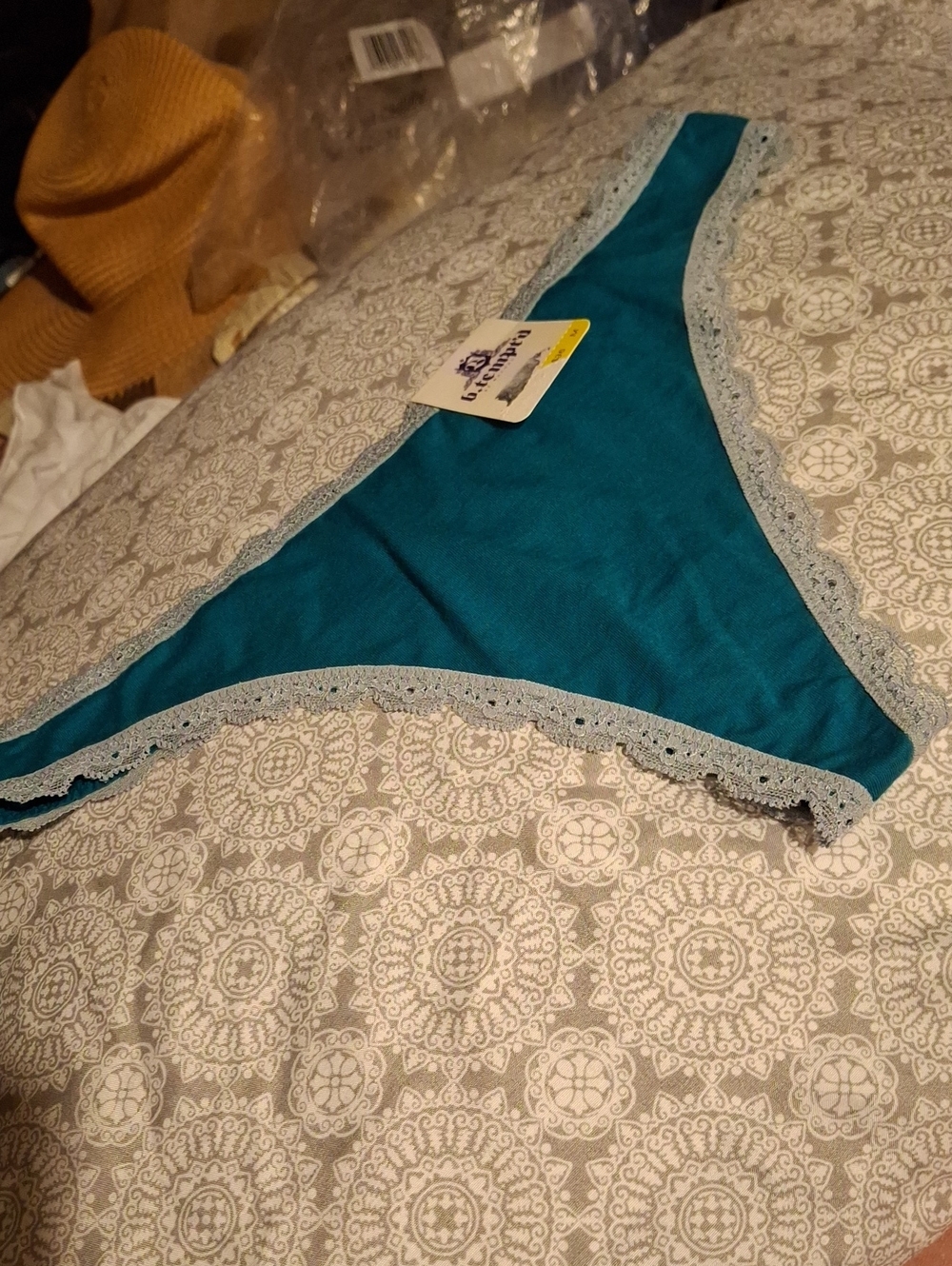 B Temp'd Teal Blue Thong NWT Medium